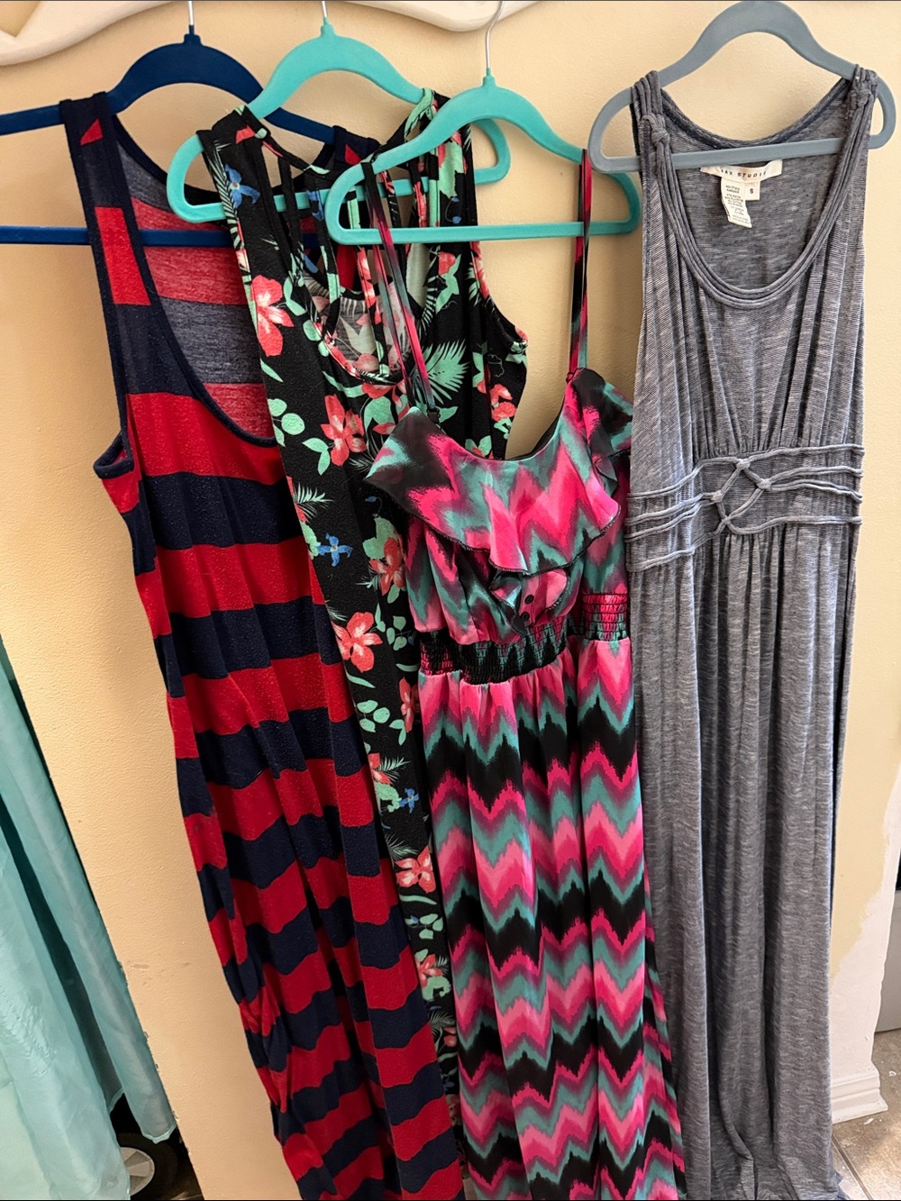 Colorful Chevron & Floral Maxi Dress Trio